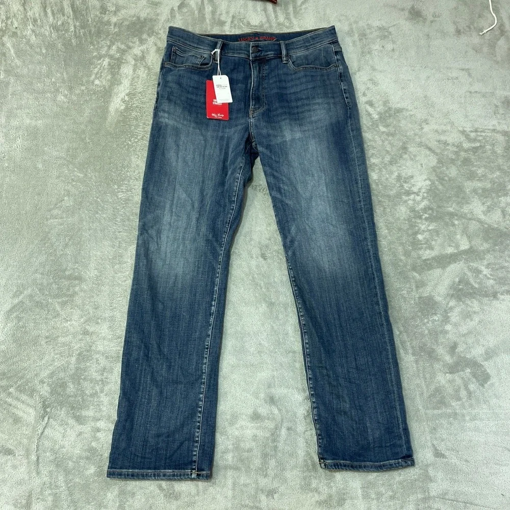 NWT Lucky Brand 363 Vintage Straight Men's 36x34 Blue Cotton Blend Denim Jeans